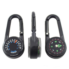 Multifunctional Mini Compass Thermometer Carabiner